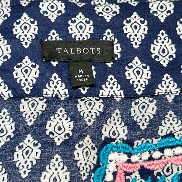 Talbots Embroidered Tunic Medallion Foulard Size M - Picture 5 of 9